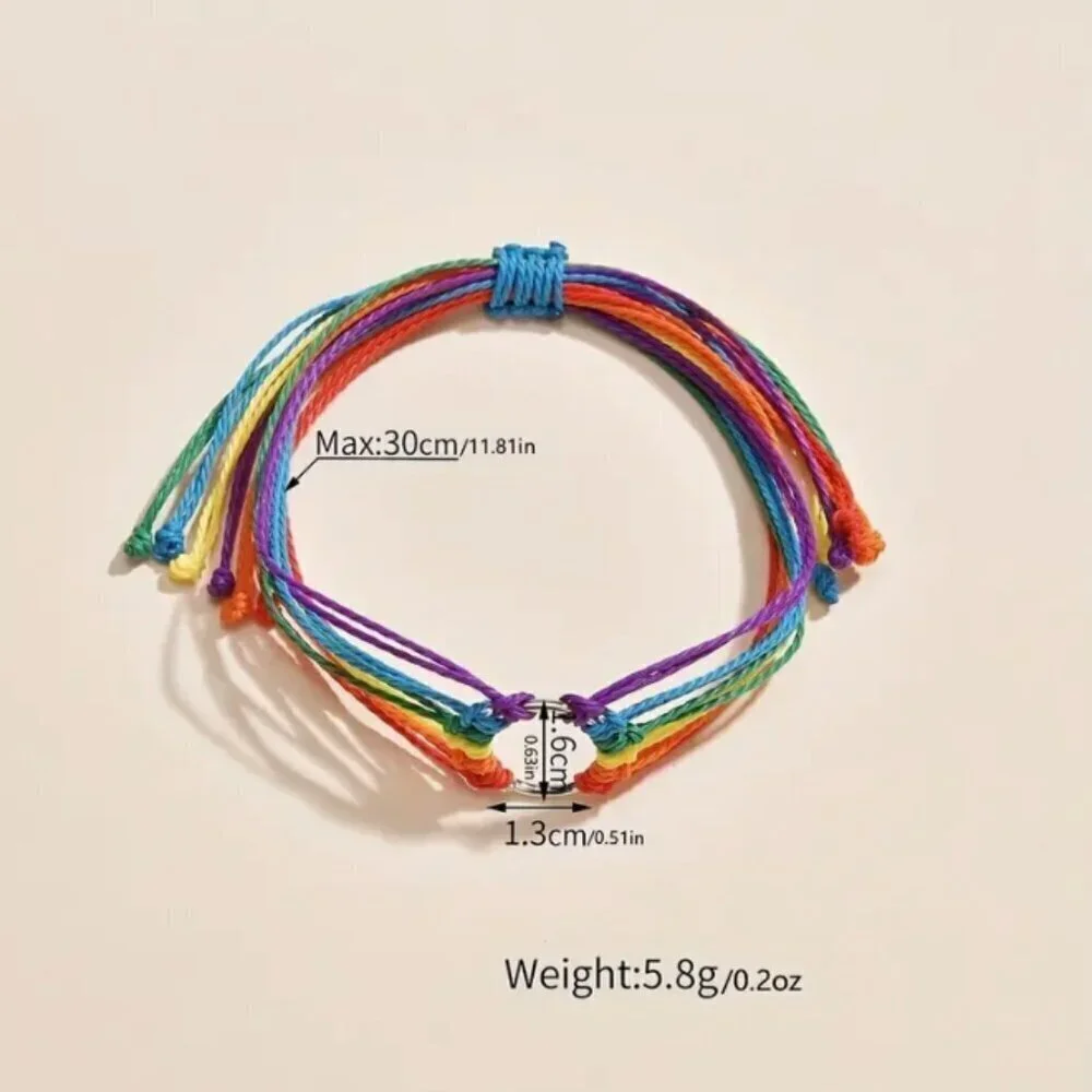 Pride LGBTQ Plus Rainbow Wax Cord Bracelet on Pride Display Card